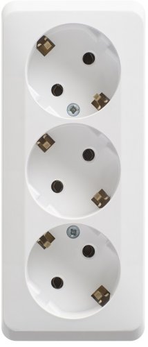 Розетка с заземлением накладная Systeme Electric Этюд 3-м. белый  картинка